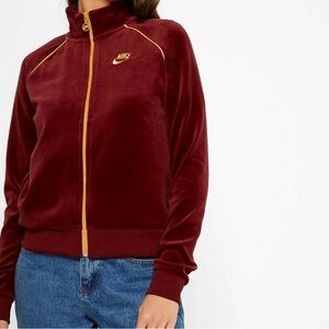 Red Velvet Cropped Nike Sweater